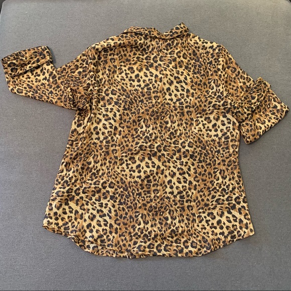 DressBarn leopard sheer with cuffed sleeve sz 14/16 - Picture 6 of 9